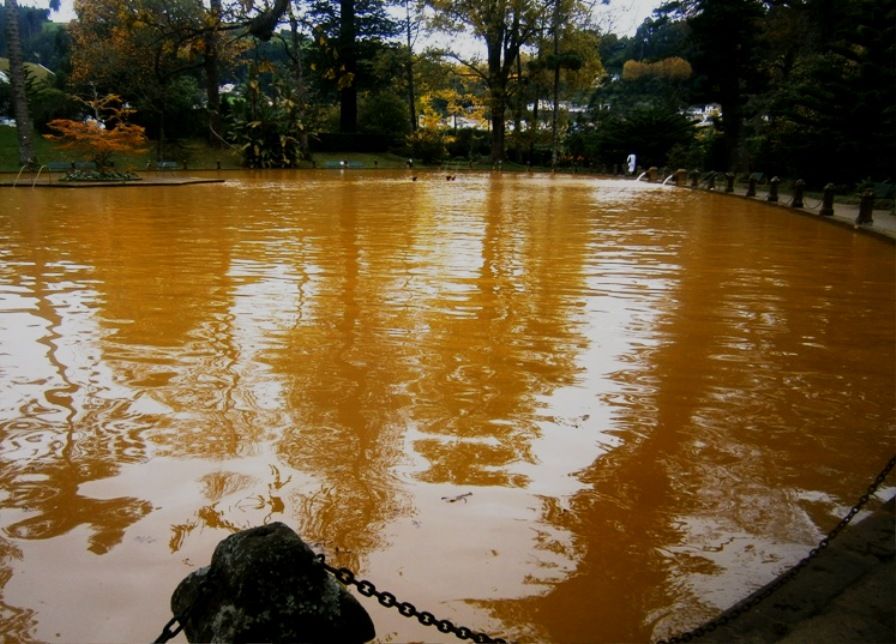 Portugal - reflections in a sulfurous lake (Furnas, Azores Islands)