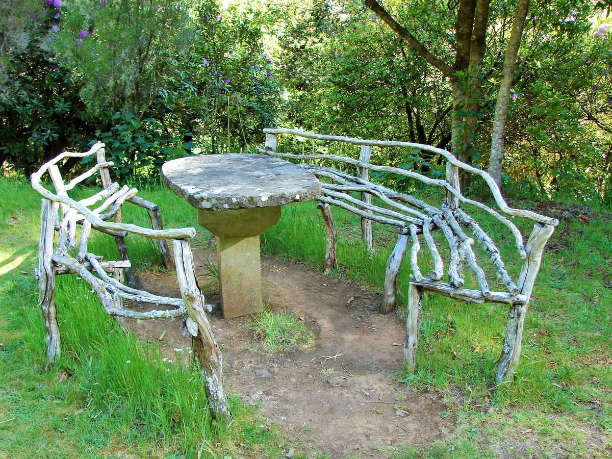 old picnic bench , madeira