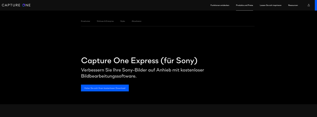 Capture One Express für Sony